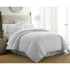 NWT Ienjoy Home Premium Ultra Soft Duvet Cover 3-Piece Set Light Gray Queen/Full